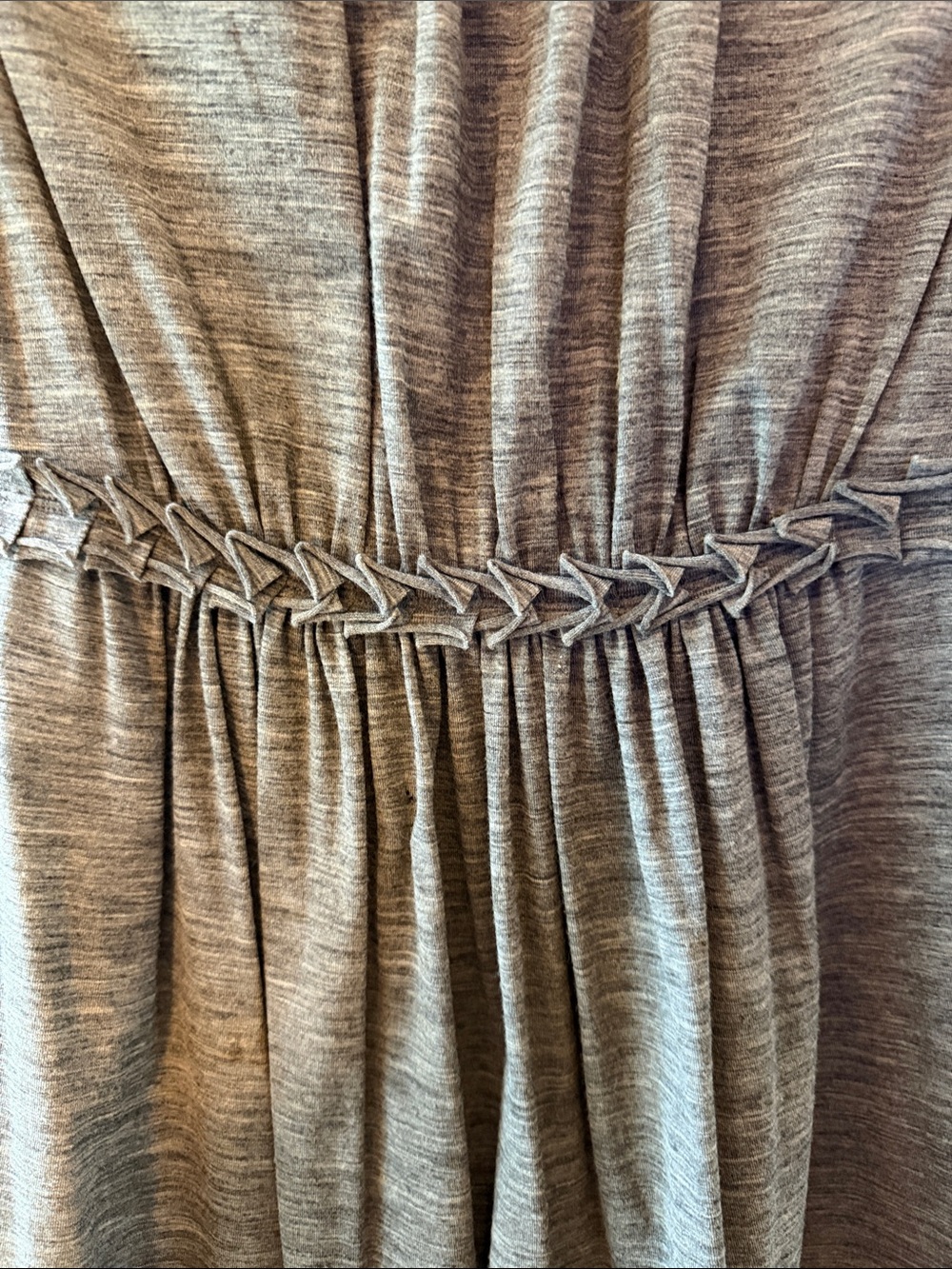 Gray Sleeveless Knit Dress with Braided Trim - Picture 2 of 5